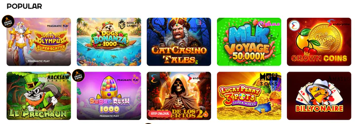 cat casino popular games